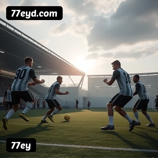 App 77ey para iOS e Android — interface mobile, login biométrico e PIX integrado